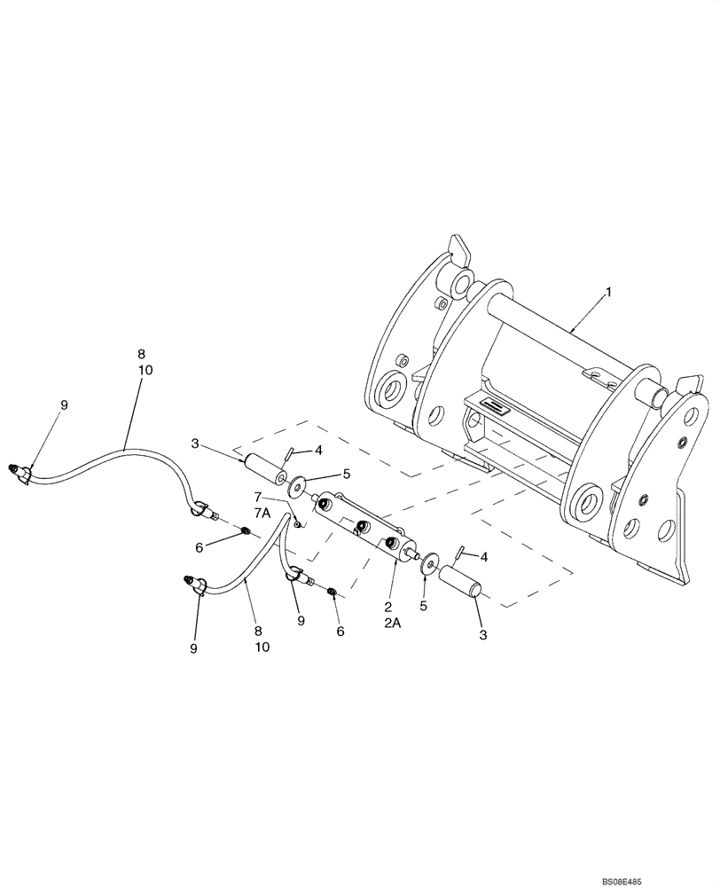 Схема запчастей Case 521F - (82.100.05) - HYDRAULIC QUICK COUPLER, XT (82) - FRONT LOADER & BUCKET