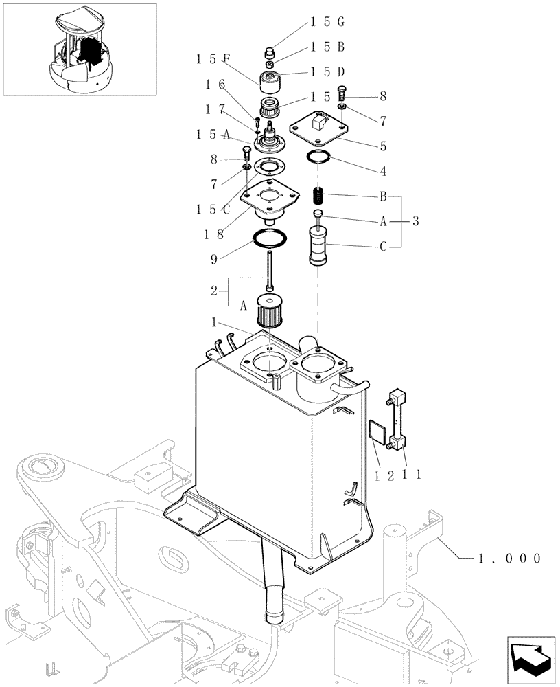 Схема запчастей Case CX31B - (1.020[02]) - OIL TANK (NIBBLER & BREAKER) (35) - HYDRAULIC SYSTEMS