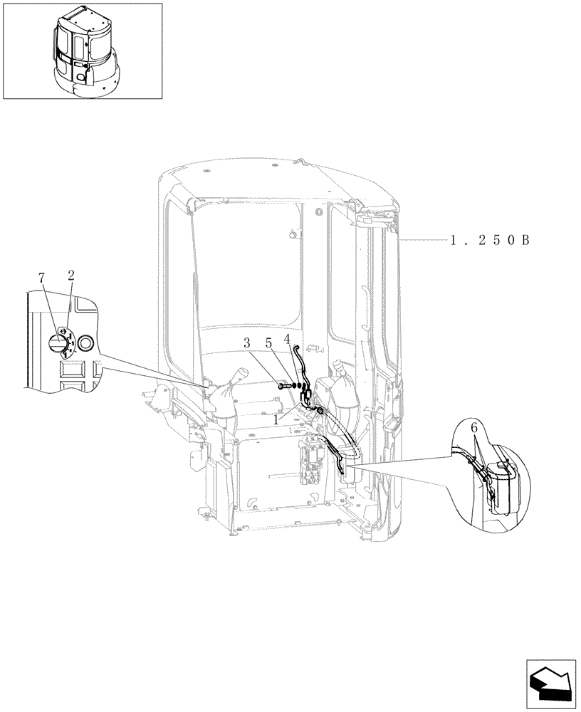 Схема запчастей Case CX27B - (1.220[06]) - ELECTRIC SYSTEM - HARNESS CAB (01) - Section 1