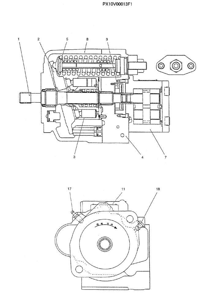 Схема запчастей Case CX31B - (07-022) - PUMP ASSY (35) - HYDRAULIC SYSTEMS