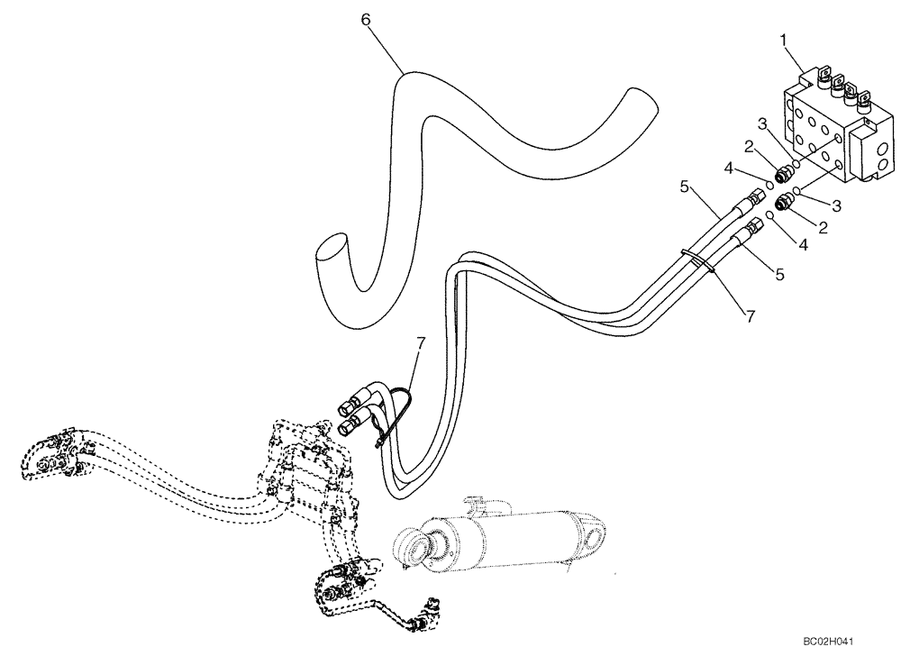 Схема запчастей Case 850K - (08-09) - HYDRAULICS - RIPPER, VALVE TO REAR OF TRACTOR (08) - HYDRAULICS