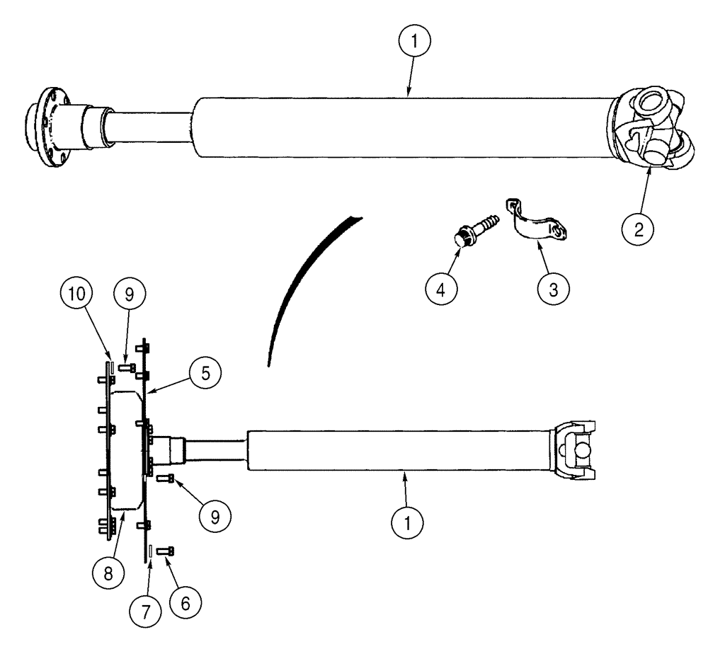 Схема запчастей Case 621D - (06-37) - DRIVE SHAFT (06) - POWER TRAIN