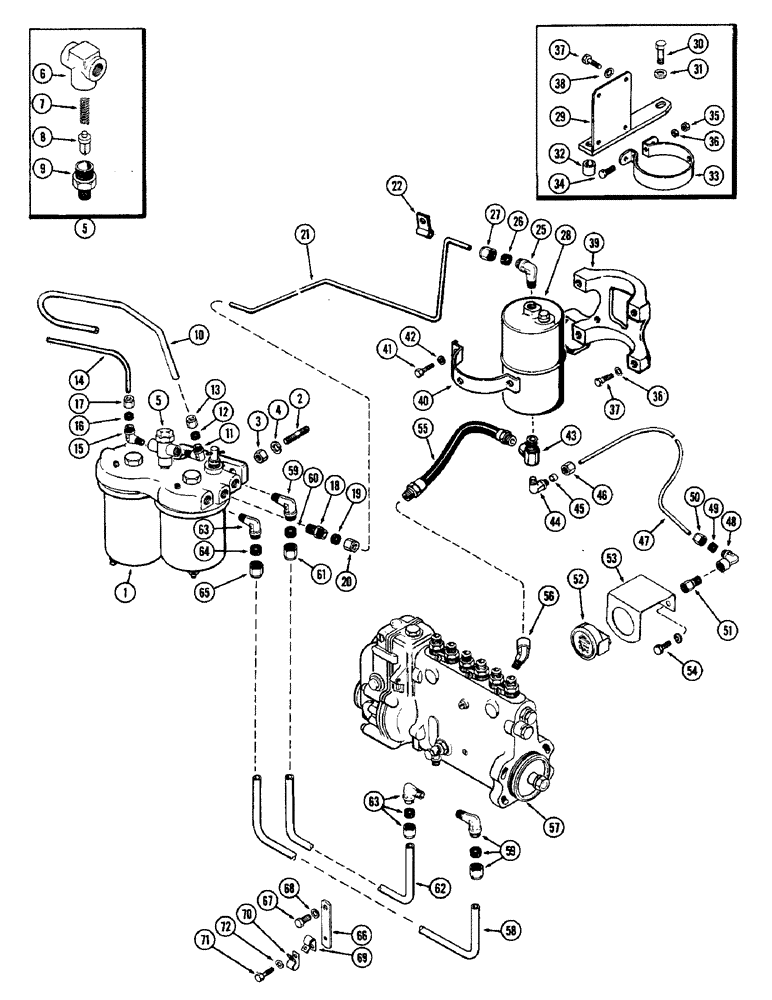 Схема запчастей Case W10 - (030) - FUEL INJECTION FILTER SYSTEM (02) - ENGINE