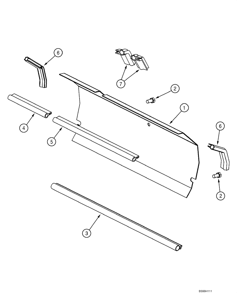 Схема запчастей Case 580M - (09-42) - BAFFLE PLATE (MODELS WITHOUT AIR CONDITIONING; USED WITH FUEL COOLER) (09) - CHASSIS/ATTACHMENTS