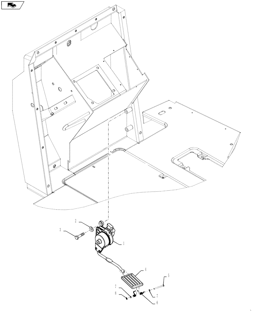 Схема запчастей Case 588H - (55.525.01) - FOOT THROTTLE INSTALLATION (55) - ELECTRICAL SYSTEMS