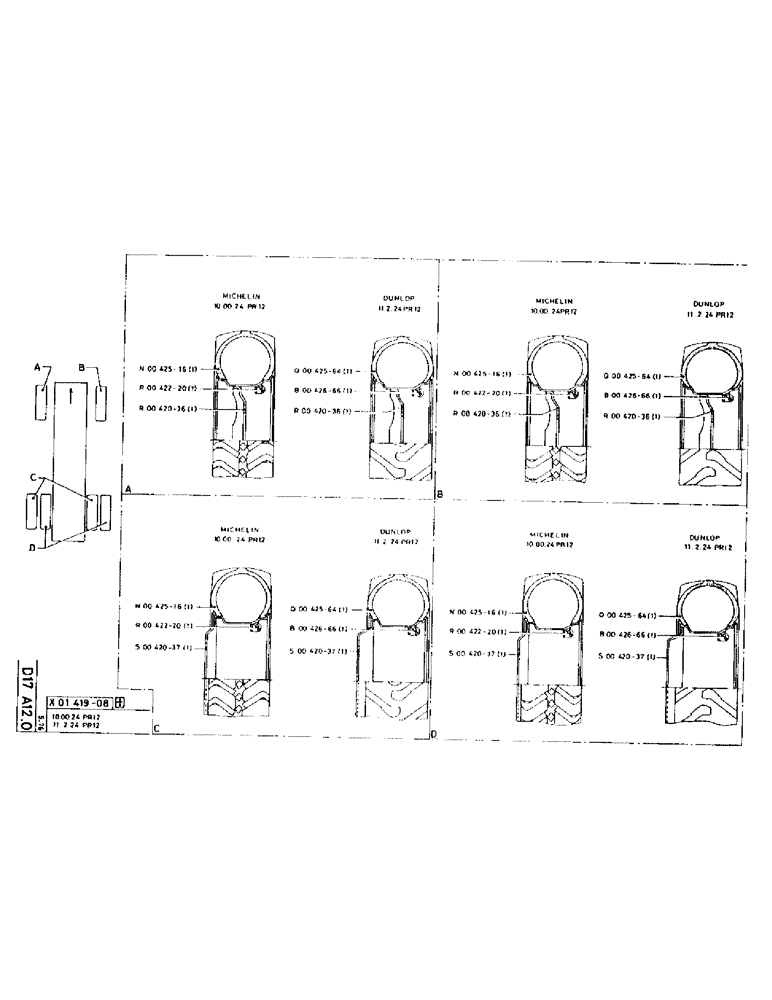 Схема запчастей Case 75P - (063) - TYRE (04) - UNDERCARRIAGE