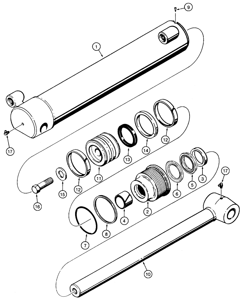 Схема запчастей Case 460 - (8-068) - BOOM, DIPPER, AND BUCKET CYLINDER ASSEMBLIES, G100936, D100 BACKHOE (08) - HYDRAULICS