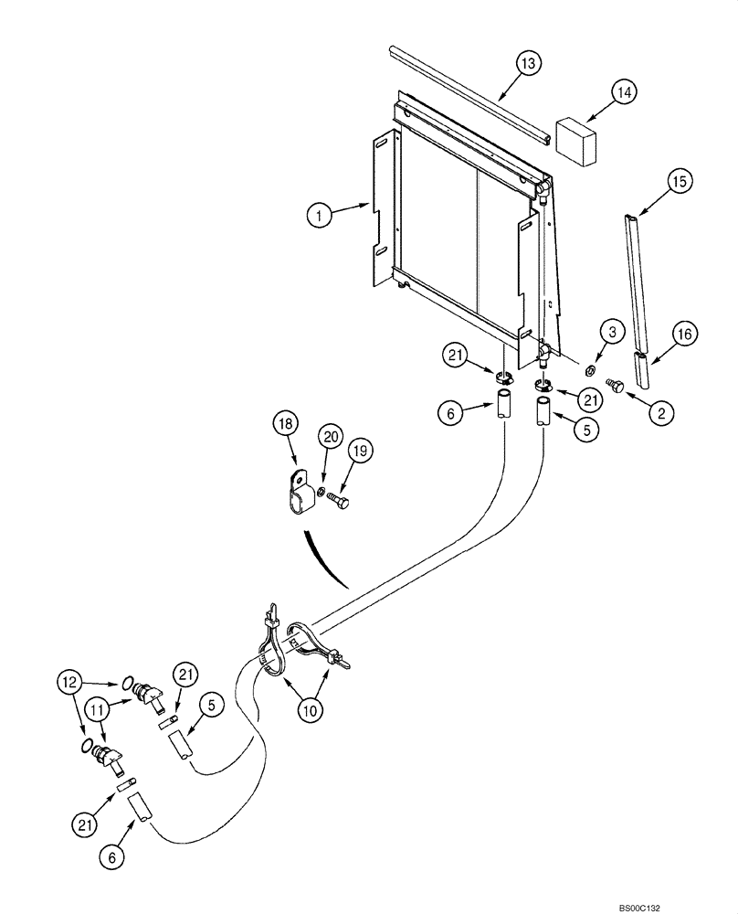 Схема запчастей Case 590SM - (06-10) - COOLING SYSTEM - TRANSMISSION (MODELS WITHOUT POWERSHIFT) (06) - POWER TRAIN