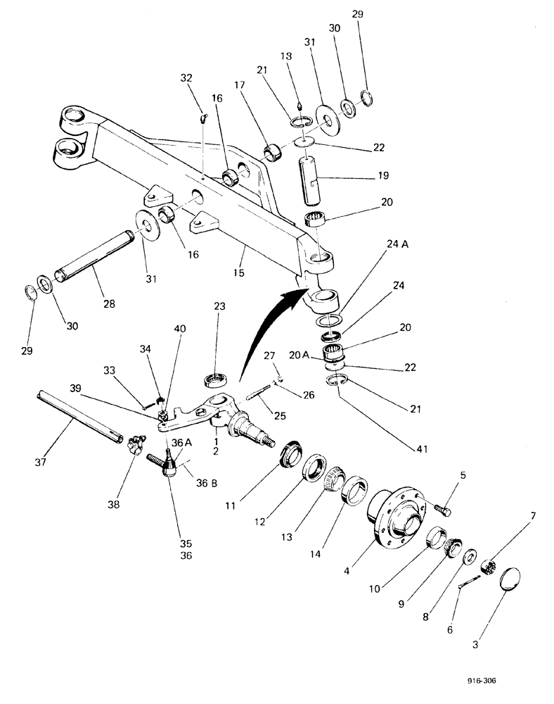 Схема запчастей Case 580F - (102) - FRONT AXLE (25) - FRONT AXLE SYSTEM