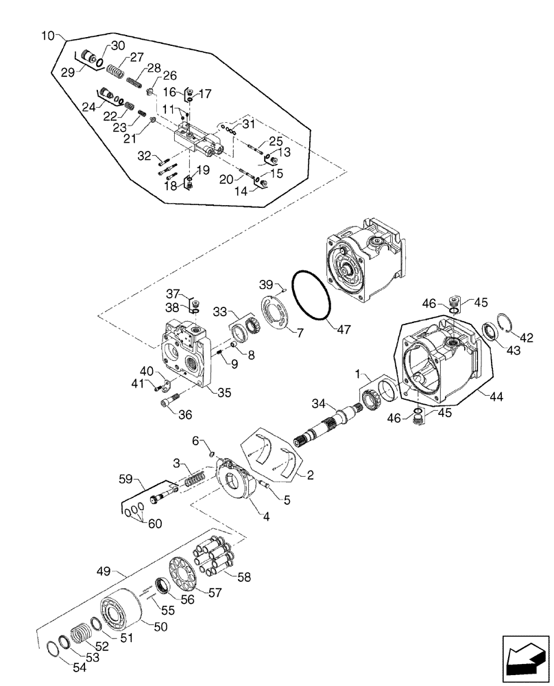 Схема запчастей Case 580SM - (35.106.02) - PUMP ASSY - VARIABLE VOLUME (580SM+) (35) - HYDRAULIC SYSTEMS