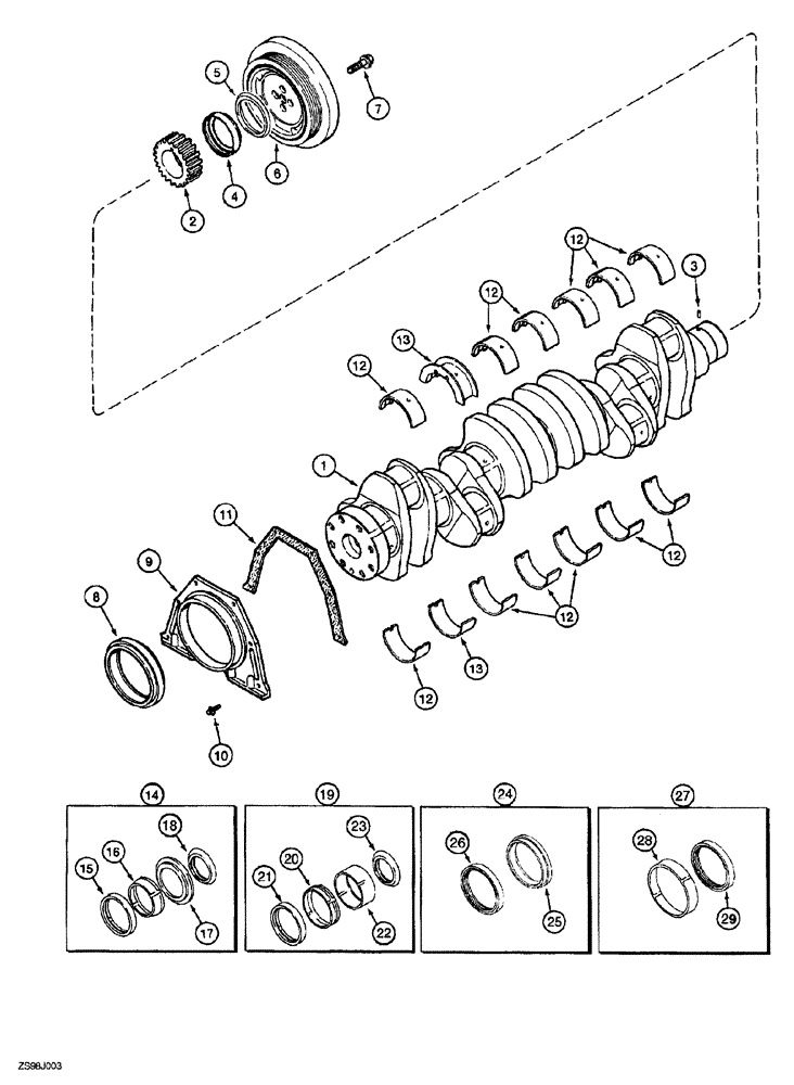 Схема запчастей Case 850G - (2-46) - CRANKSHAFT (01) - ENGINE