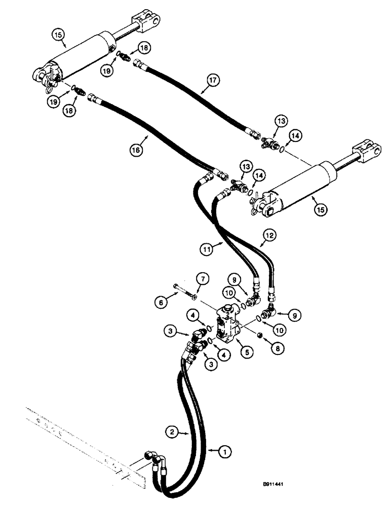 Схема запчастей Case 660 - (8-028) - REEL CARRIER LIFT HYDRAULIC CIRCUIT (08) - HYDRAULICS