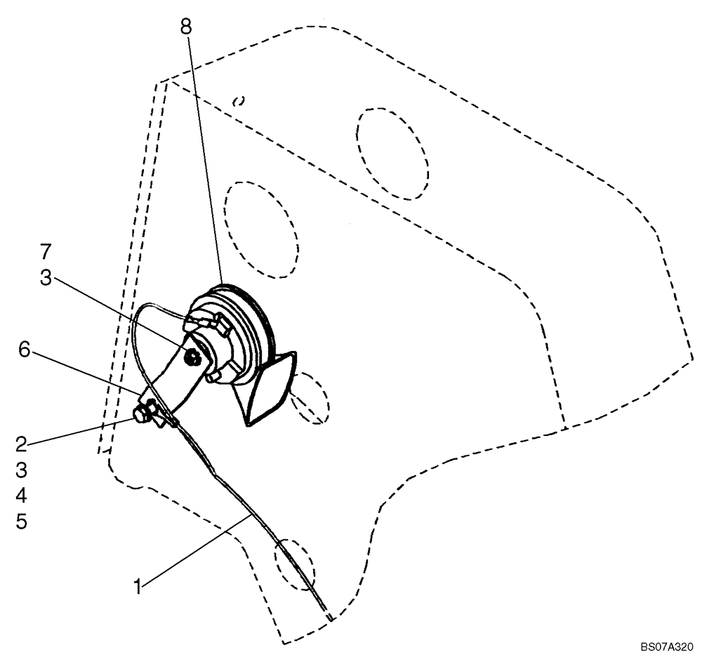 Схема запчастей Case 435 - (04-18A) - KIT, HORN RELOCATION (04) - ELECTRICAL SYSTEMS