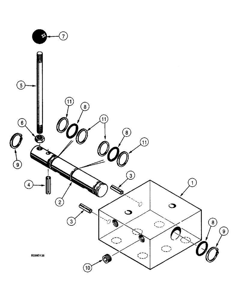 Схема запчастей Case 660 - (8-118) - ATTACHMENT LIFT SELECTOR VALVE - H672689, REEL CARRIER/TRENCHER (08) - HYDRAULICS