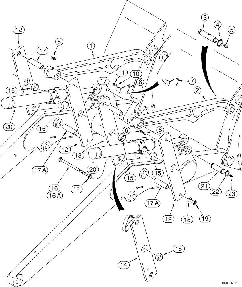 Схема запчастей Case 590SM - (09-05) - FRAME - LOADER LINKAGE (09) - CHASSIS/ATTACHMENTS