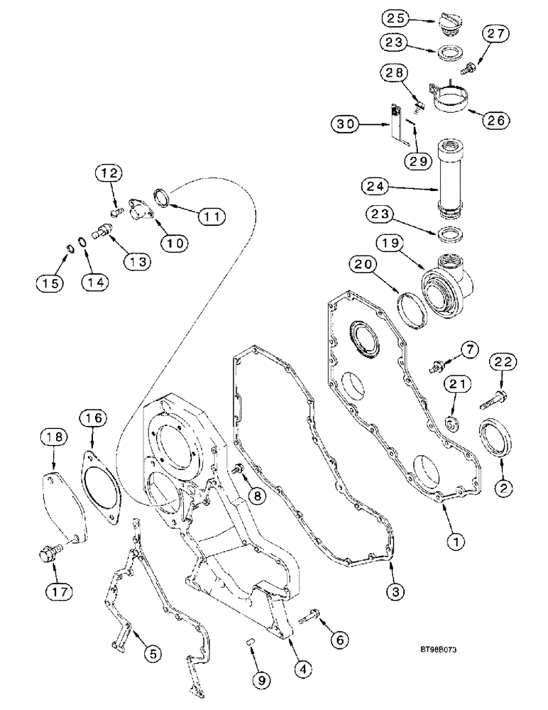 Схема запчастей Case 660 - (2-15A) - FRONT GEAR COVER, 4-390 EMISSIONS CERTIFIED ENGINE, USE WITH FUEL INJECTION PUMP J931397 (02) - ENGINE