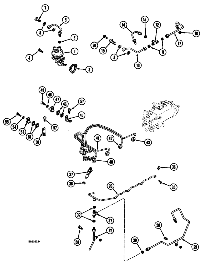 Схема запчастей Case 660 - (3-06) - FUEL INJECTION SYSTEM, 4-390 ENGINE (03) - FUEL SYSTEM