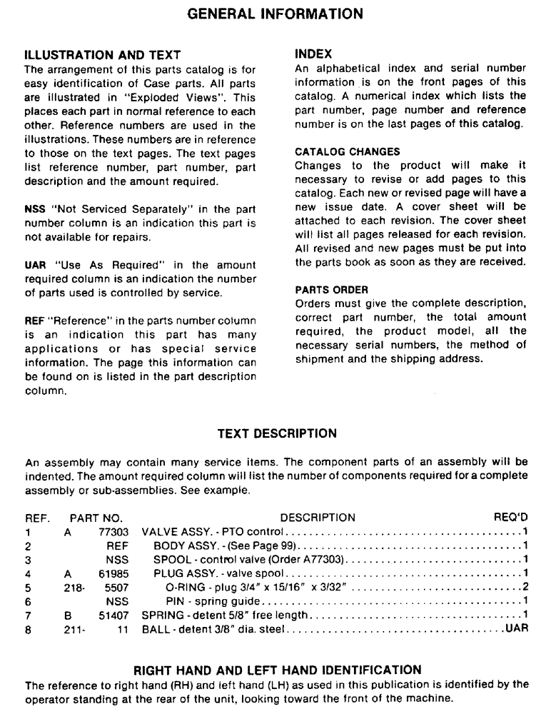 Схема запчастей Case 880B - (001B) - GENERAL INFORMATION (00) - GENERAL