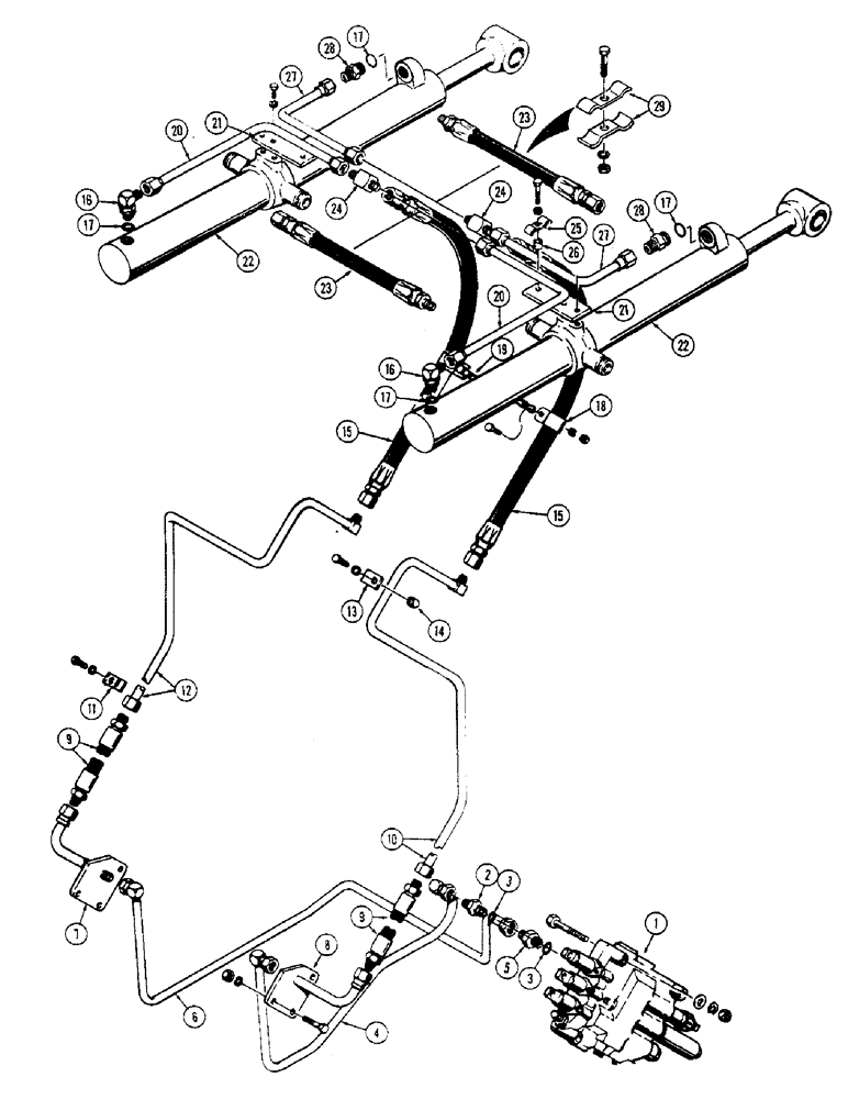 Схема запчастей Case W7E - (208) - LOADER HYDRAULICS, TILT CYLINDER (08) - HYDRAULICS