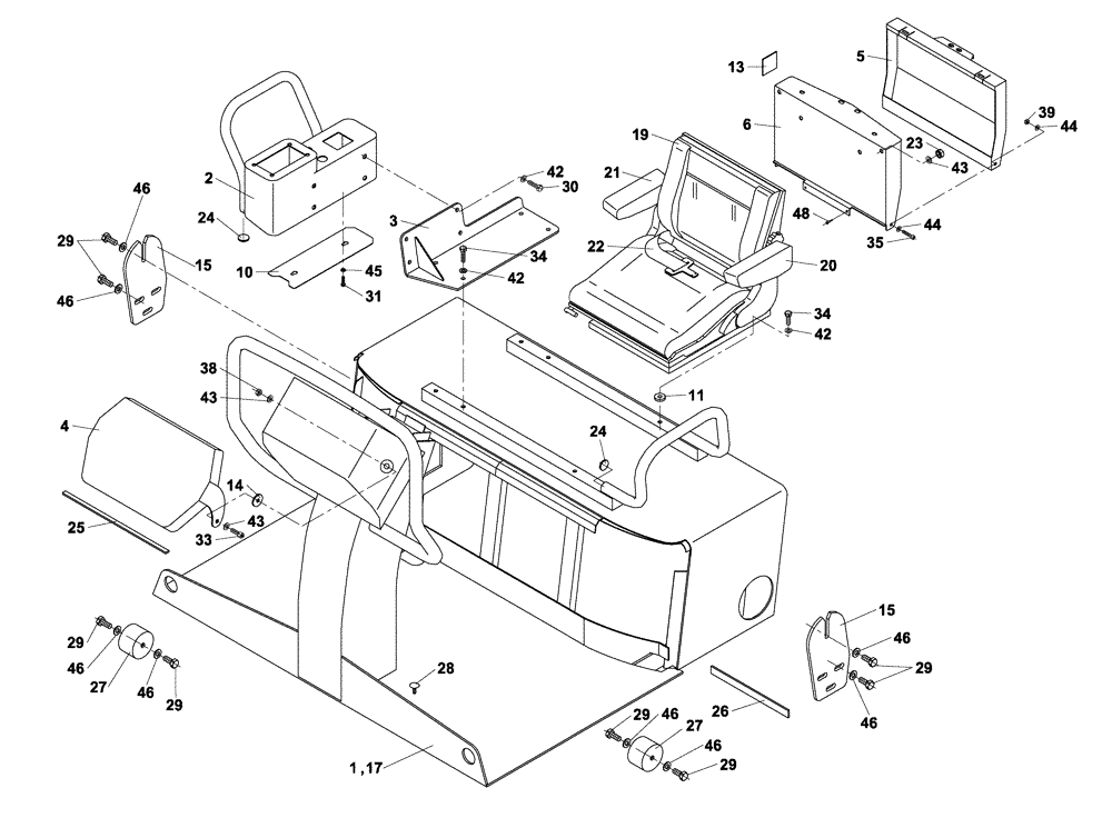 Схема запчастей Case DV202 - (12-150/12[01]) - OPERATORS COMPARTMENT (12) - Chassis/Attachments