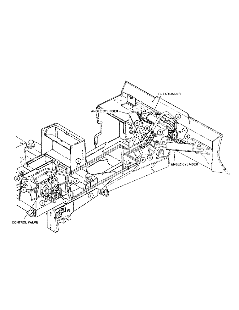 Схема запчастей Case 1150E - (01 ) - PICTORIAL INDEX, DOZER TILT AND ANGLE HYDRAULIC CIRCUITS LONG TRACKANGLE TILT DOZER MODELS (00) - PICTORIAL INDEX