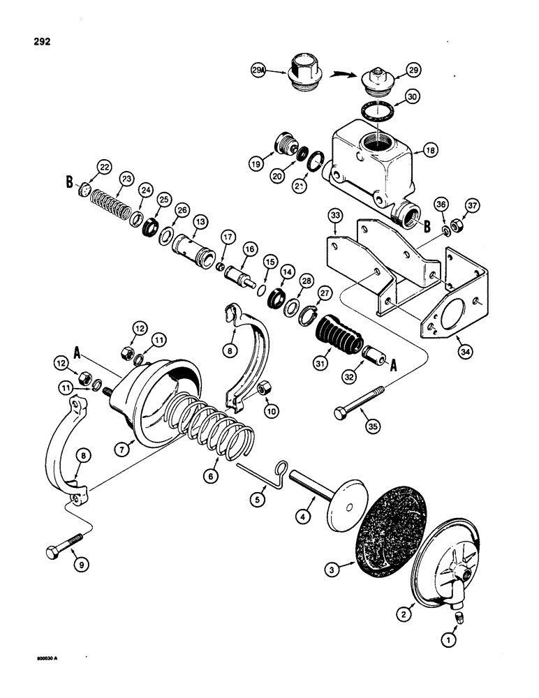 Схема запчастей Case W20 - (292) - L103952, L103953, L107985, AND L107986 BRAKE ACTUATORS (07) - BRAKES