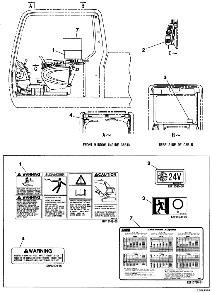 Схема запчастей Case CX290B - (09-52) - DECALS (09) - CHASSIS/ATTACHMENTS