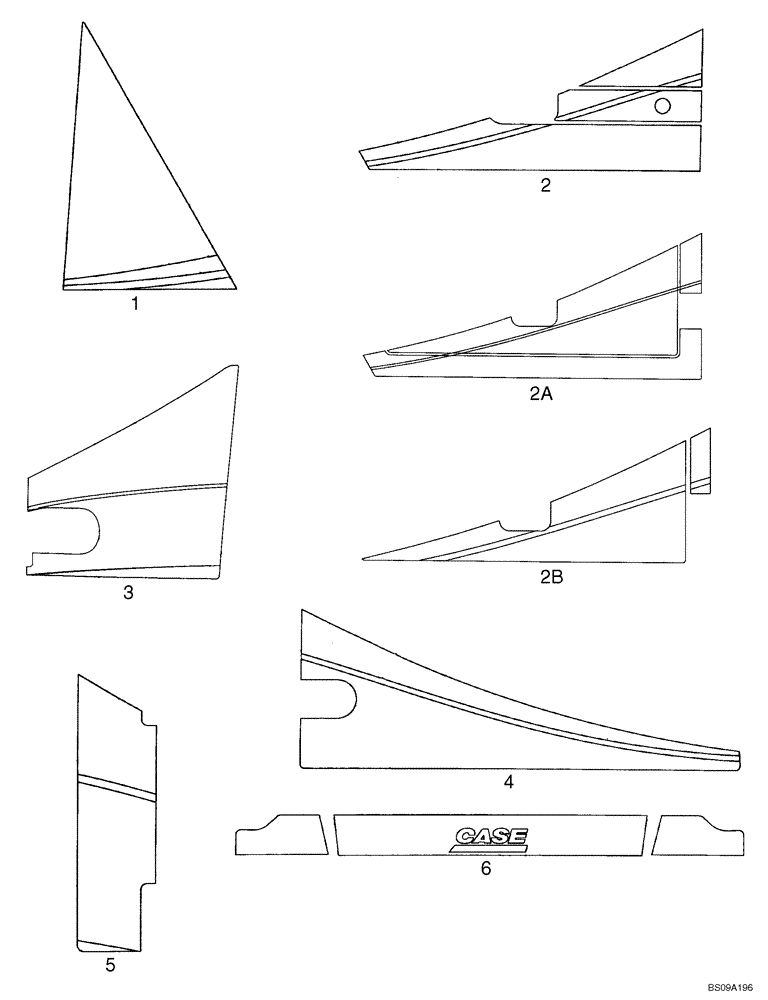 Схема запчастей Case 521E - (09-98) - DECALS - CAB (09) - CHASSIS