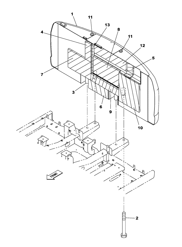 Схема запчастей Case CX210C NLC - (39.140.01) - COUNTERWEIGHT - SOUNDPROOFING - CX210C NLC (39) - FRAMES AND BALLASTING