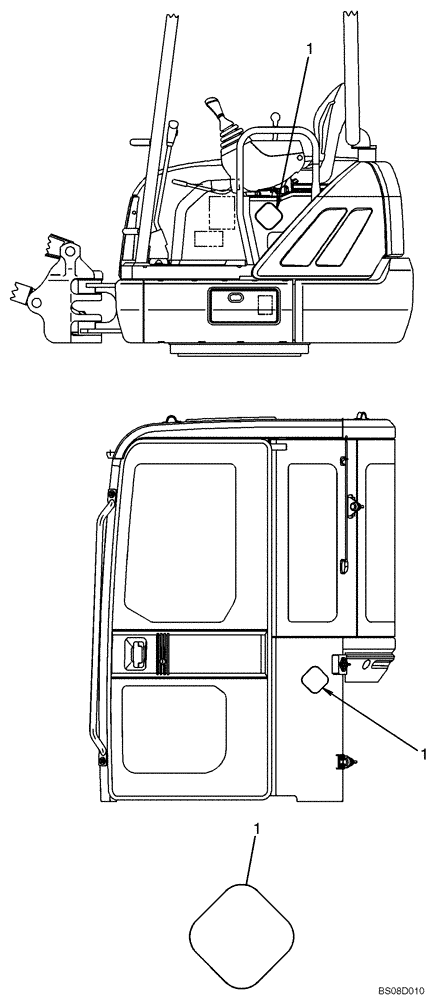 Схема запчастей Case CX31B - (06-011[00]) - NAME PLATE INSTALLATION (CEMA MARK) (YN22T00288F1) (90) - PLATFORM, CAB, BODYWORK AND DECALS