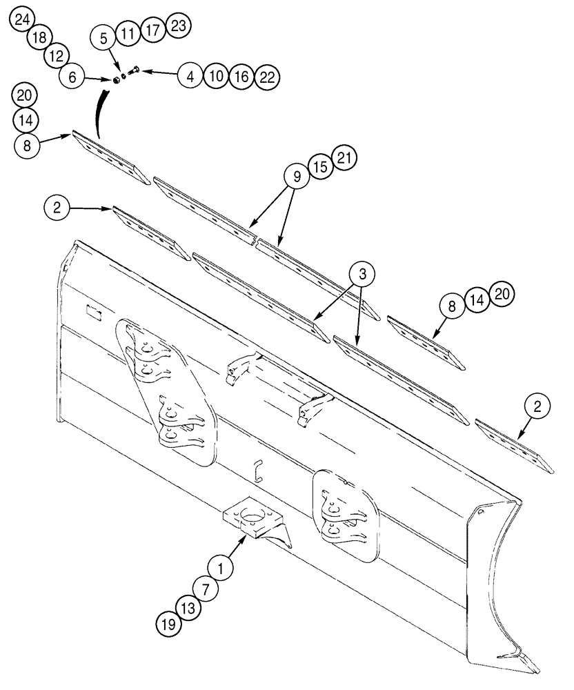 Схема запчастей Case 750H - (09-03) - BLADE, DOZER EDGES, CUTTING (09) - CHASSIS