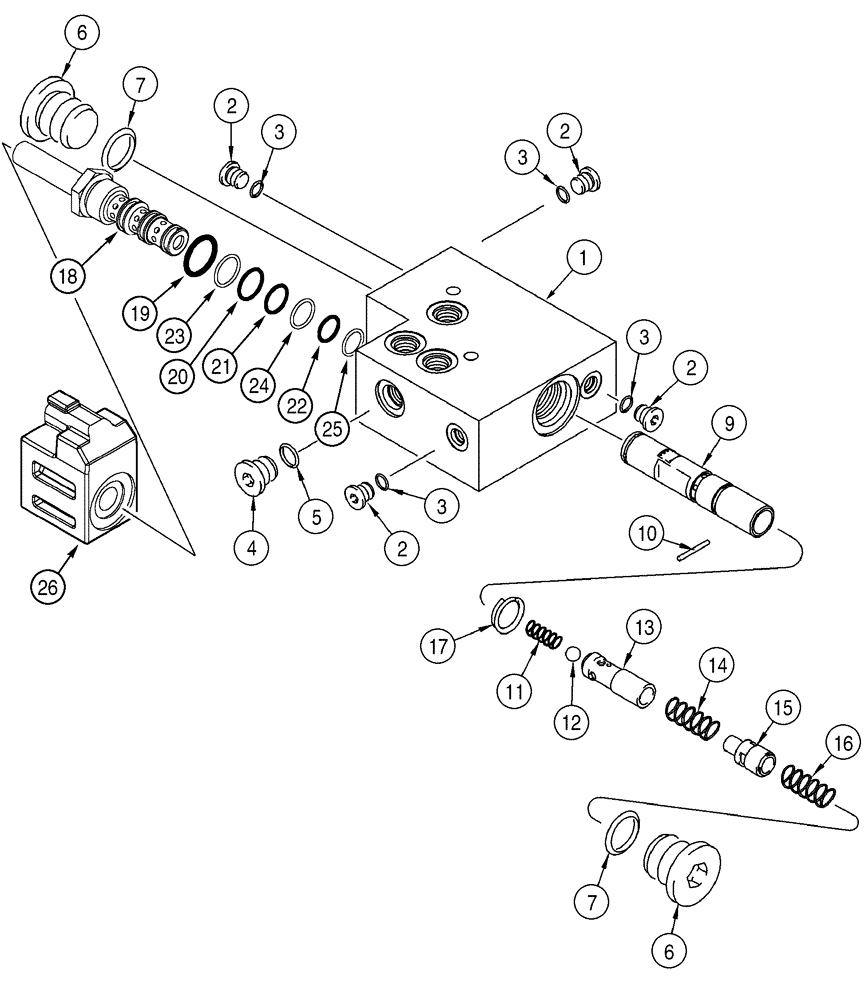 Схема запчастей Case 1150H - (06-13) - VALVE, CONTROL - HIGH/LOW RANGE (06) - POWER TRAIN