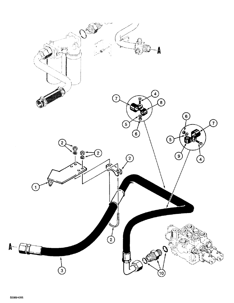 Схема запчастей Case 721B - (8-007E) - HYDRAULIC CIRCUIT, NOISE REDUCTION KIT, Z-BAR OR XT LOADER (08) - HYDRAULICS