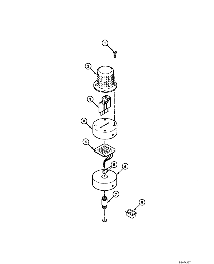 Схема запчастей Case 845 DHP - (04.22[00]) - ROTATING BEACON COMPONENTS (04) - ELECTRICAL SYSTEMS