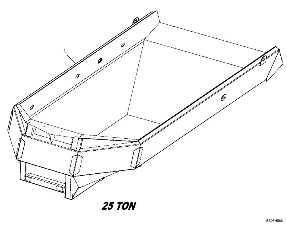 Схема запчастей Case 327B - (72A00000763[001]) - DUMP BODY, STANDARD (84130551) (09) - Implement / Hydraulics / Frame / Brakes