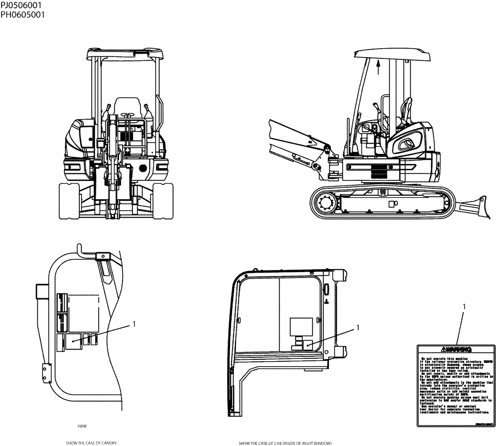 Схема запчастей Case CX50B - (06-010) - NAME PLATE INSTAL, P/N PW22T00182F1 (90) - PLATFORM, CAB, BODYWORK AND DECALS