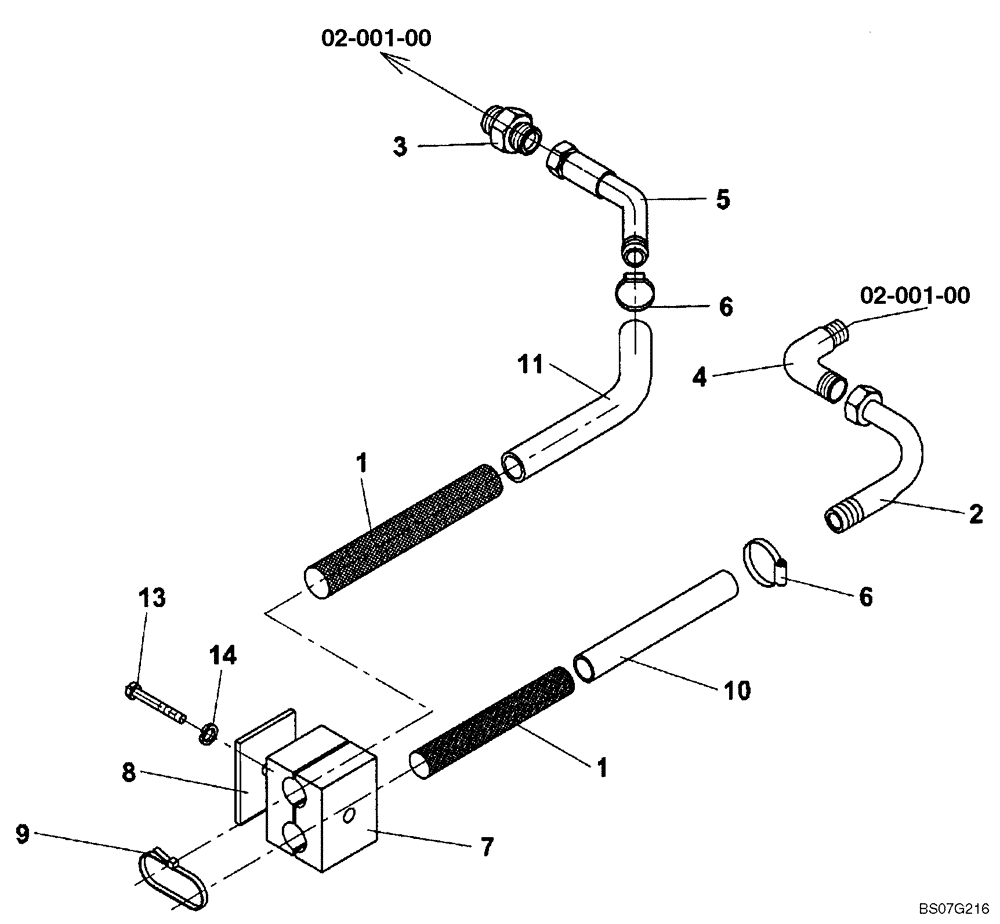 Схема запчастей Case SV208 - (12-022-04[02]) - HEATER CONNECTION, ENGINE (GROUP 605) (ND117925) (09) - CHASSIS/ATTACHMENTS