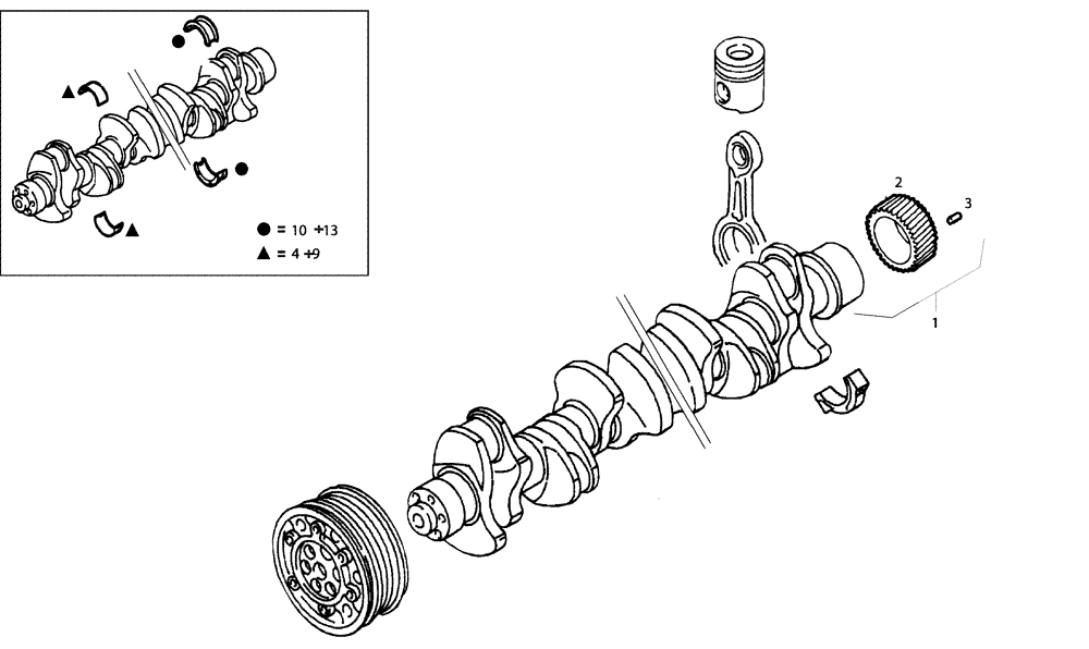 Схема запчастей Case 340B - (01A00000156[001]) - CRANKSHAFT (87318269) (01) - ENGINE