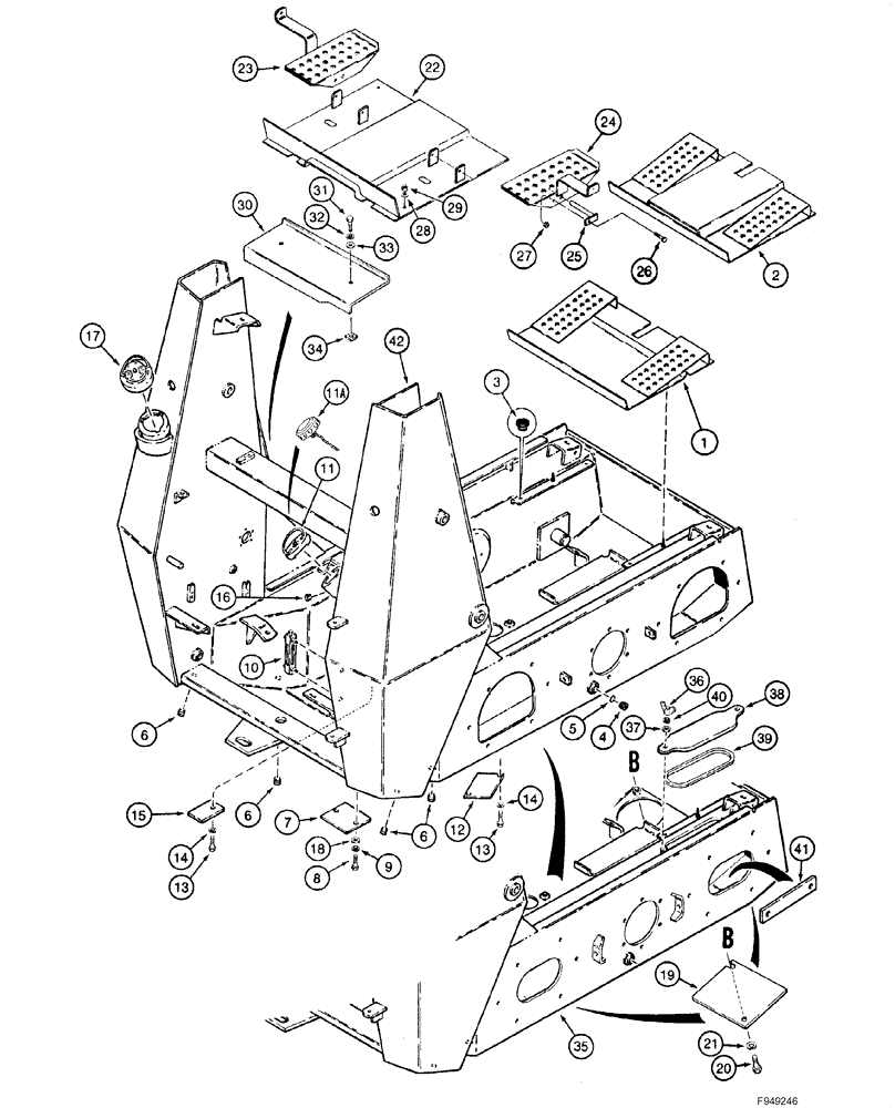 Схема запчастей Case 1840 - (09-01) - CHASSIS (NORTH AMERICA, - JAF0134061) (09) - CHASSIS/ATTACHMENTS