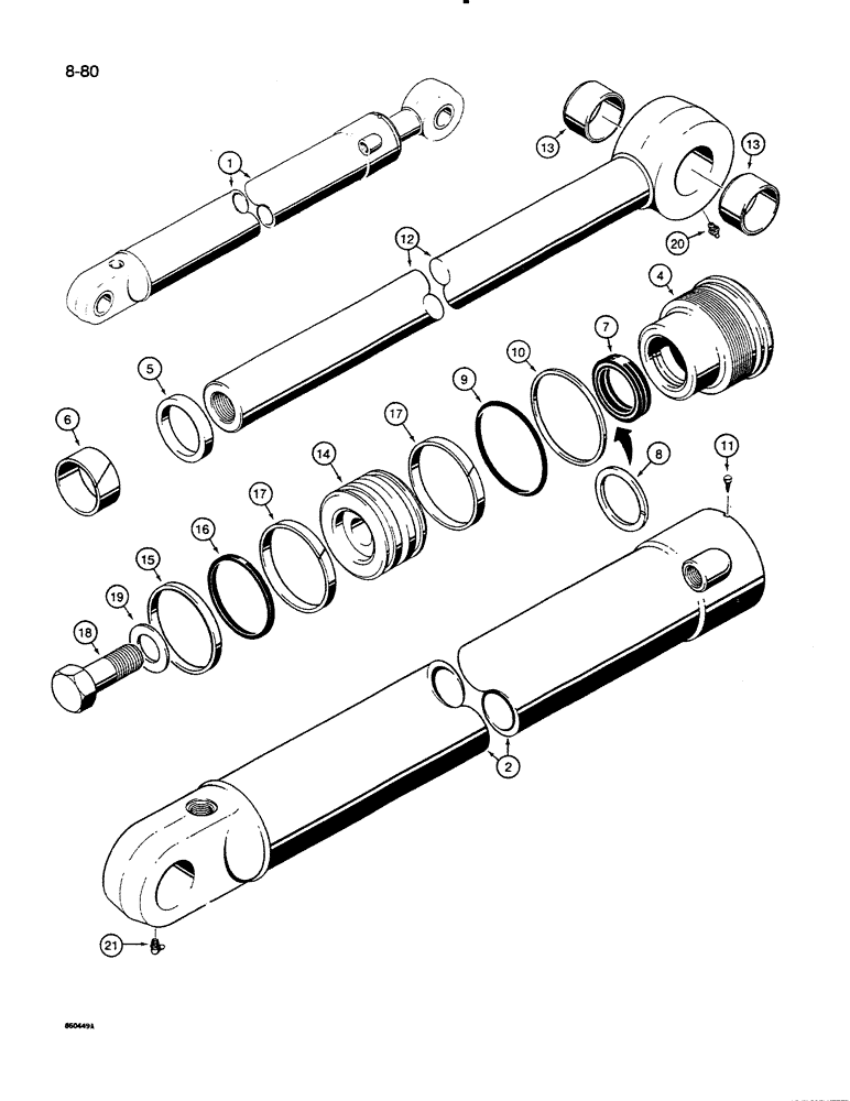 Схема запчастей Case 35C - (8-80) - G109713 BUCKET CYLINDER, SPECIAL FEATURE (08) - HYDRAULICS