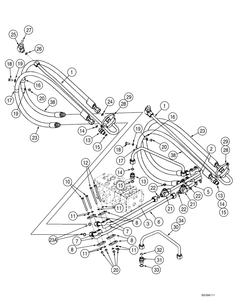 Схема запчастей Case 521D - (08-04) - HYDRAULICS - LOADER LIFT (08) - HYDRAULICS