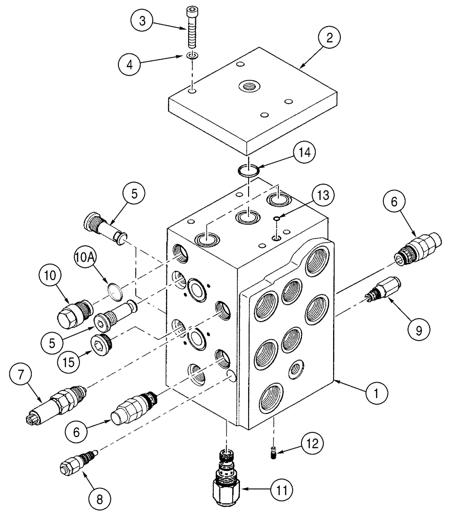 Схема запчастей Case 521D - (08-16) - VALVE ASSY - LOADER CONTROL, TWO SPOOL - XT (08) - HYDRAULICS