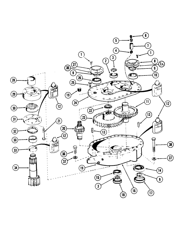 Схема запчастей Case 50 - (9-232) - SWING REDUCER (09) - CHASSIS