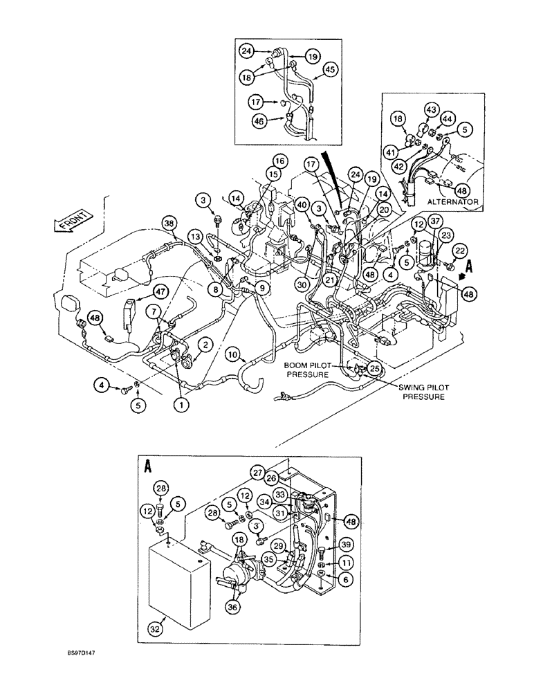 Схема запчастей Case 9020B - (4-006) - MAIN ELECTRICAL WIRING HARNESS AND CONNECTIONS, PRIOR TO P.I.N. DAC0202001 (04) - ELECTRICAL SYSTEMS