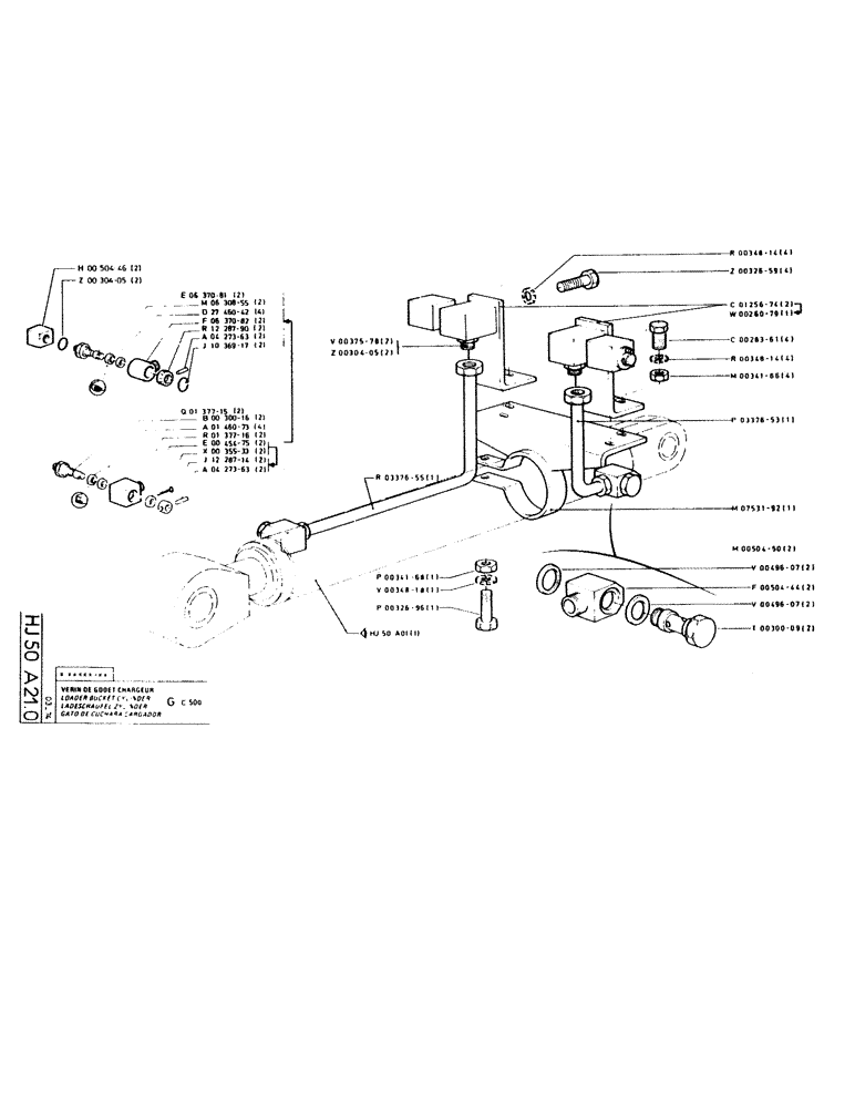 Схема запчастей Case GCK120 - (080) - LOADER BUCKET CYLINDER 