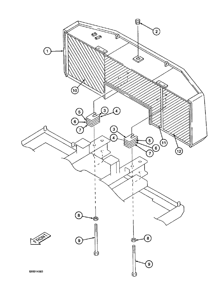 Схема запчастей Case 9010 - (9-08) - COUNTERWEIGHT (09) - CHASSIS