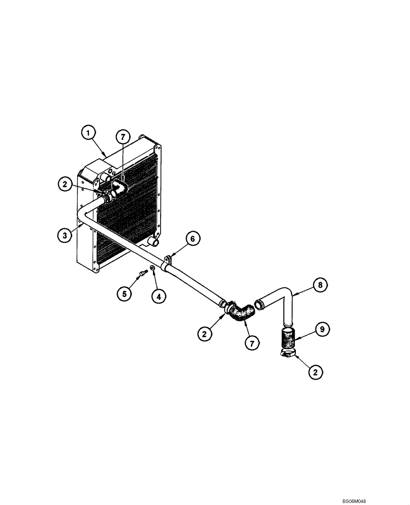 Схема запчастей Case 845 - (02.04[00]) - COOLING SYSTEM - ENGINE (02) - ENGINE