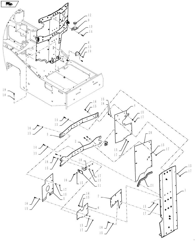 Схема запчастей Case 1021F - (10.012.01) - ENGINE WALL (10) - ENGINE