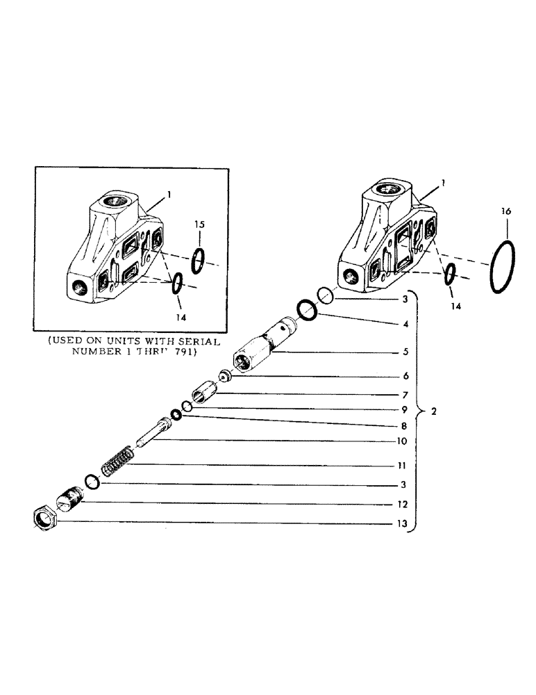 Схема запчастей Case 40YC - (H24) - MID SECTION PART NUMBER 207115M1, (USED ON UNITS WITH SERIAL (07) - HYDRAULIC SYSTEM