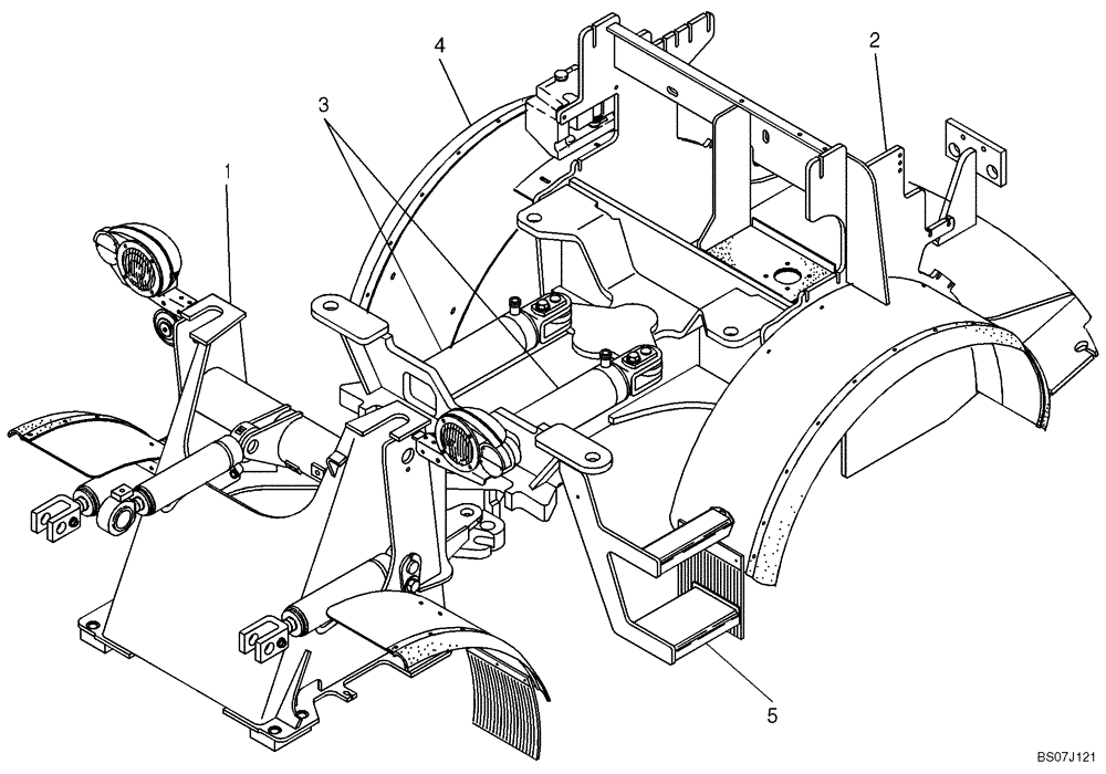 Схема запчастей Case 21D - (01.100[2988515001]) - FRAME BASIC MACHINE WITH MOUNT. PARTS (39) - FRAMES AND BALLASTING